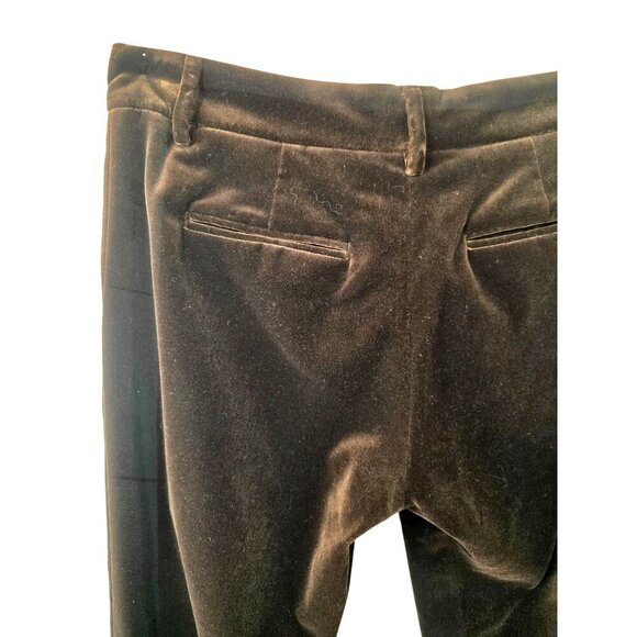 Etro Brown Velvet Pants IT 42 US 6 Low Rise 100% Cotton Italy Y2K Designer - Picture 7 of 9